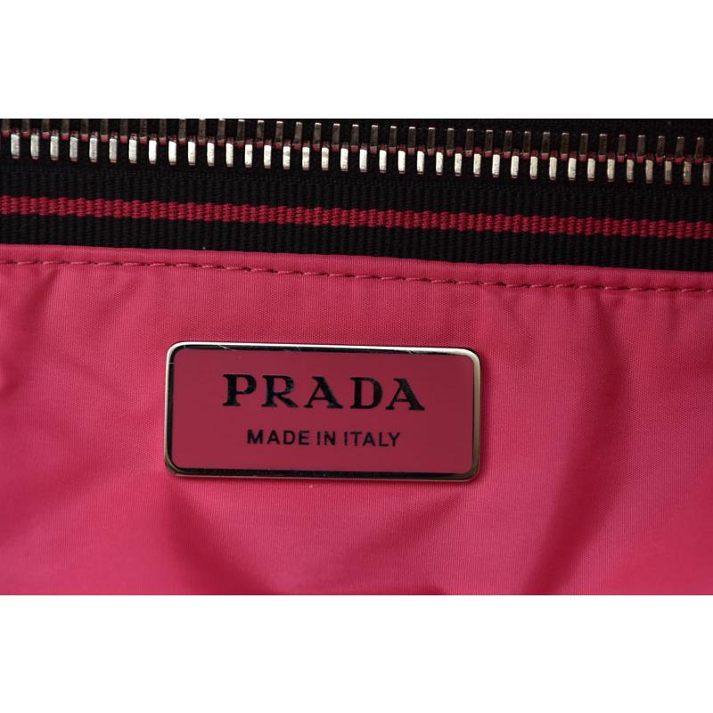 PRADA（プラダ） トートバッグ ロゴ レザー ブラック/ピンク 1BG223