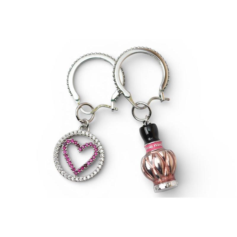 ミュウミュウ ハート型ピアス ゴールド 水色 miu miu（ミュウミュウ） ピアス アクセサリー 香水/ハートモチーフ