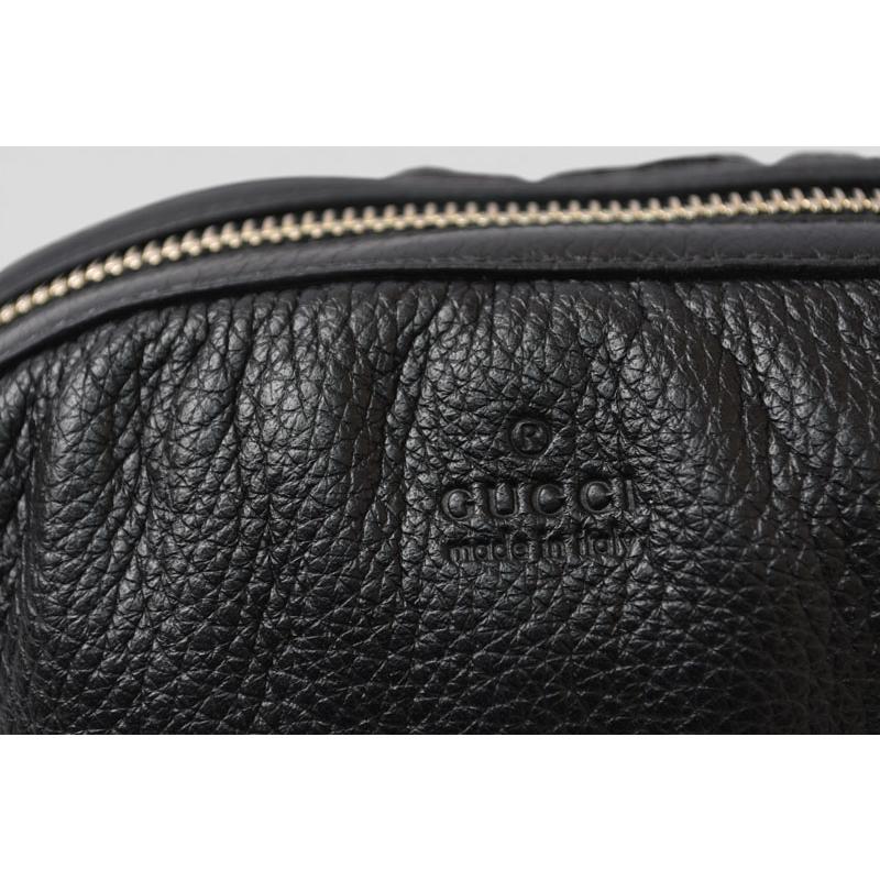 GUCCI（グッチ） コスメポーチ/化粧ポーチ バンブー レザー ブラック 