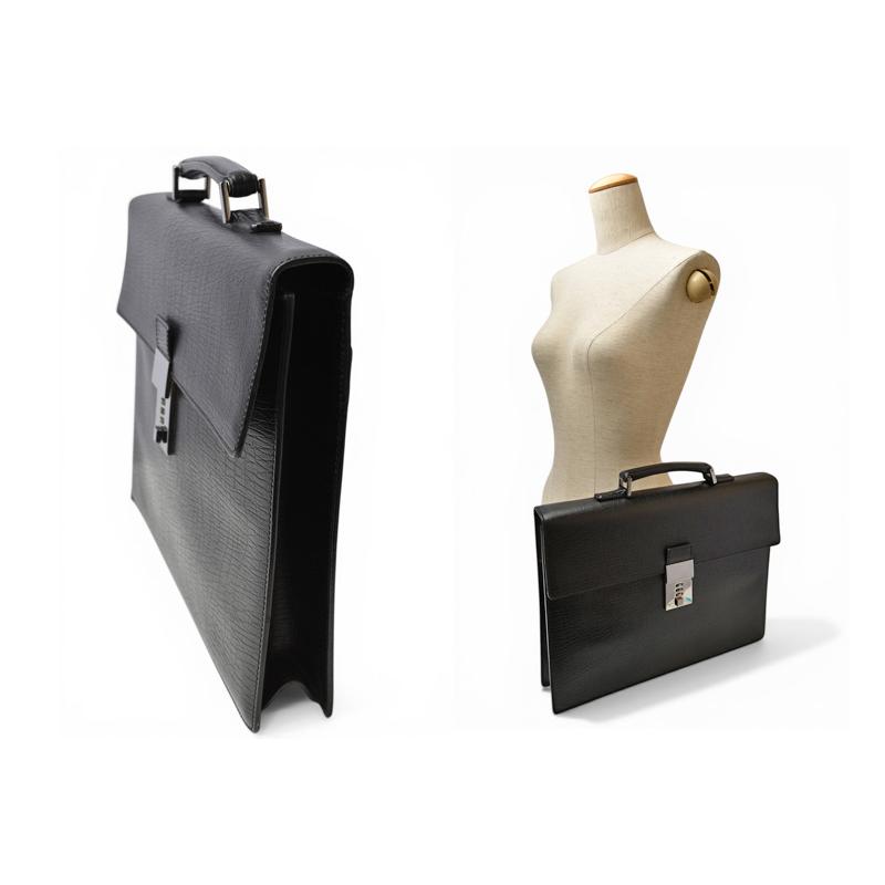 グッチ 美品 ビジネスバッグ/書類カバン A4 GUCCI レザー ブラック 34044.212792の画像