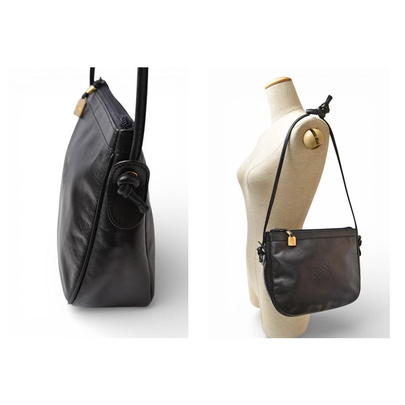 ロエベ ショルダーバッグ アナグラム 斜め掛け ビンテージ レザー ブラック LOEWE（ロエベ） ショルダーバッグ ヴィンテージ アナグラム バッグ