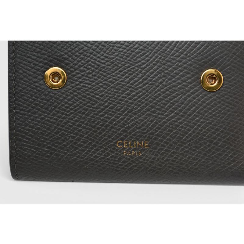 CÉLINE グレー イエロー 三つ折り財布 CELINE セリーヌ 三つ折り 財布 コンパクト ミニ財布 グレー イエロー