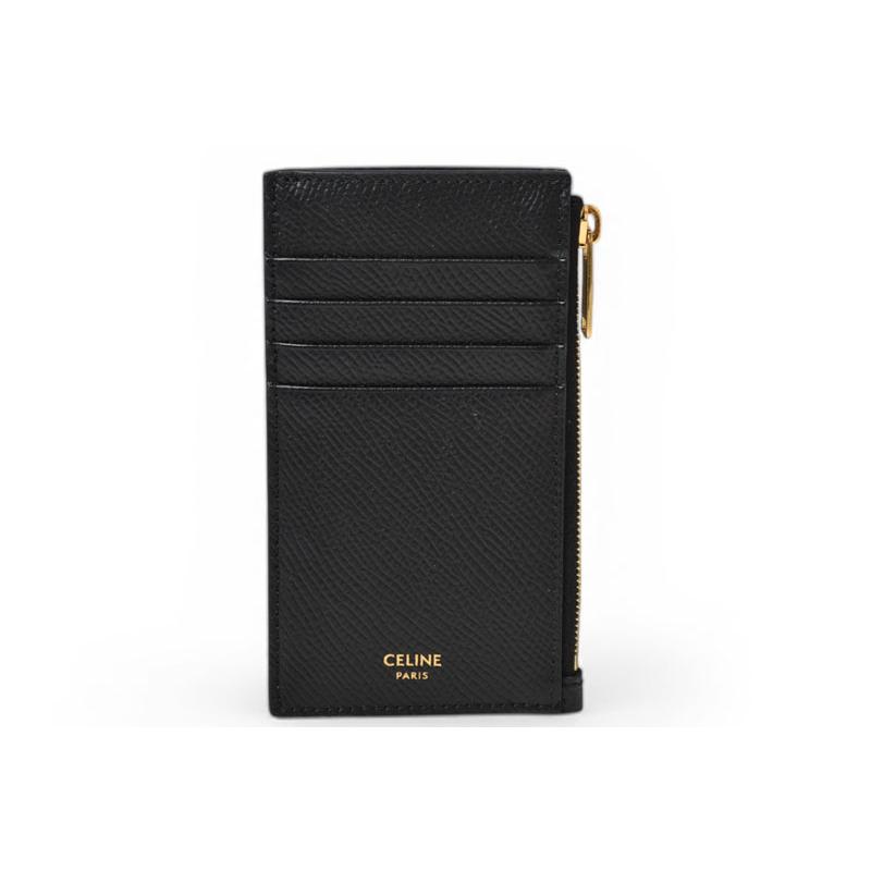 セリーヌ ケース/カードホルダー CELINE ジップ付コンパクト カードホルダー/フラグメントケース ブラック 10B683BEL【中古】 CELINE（セリーヌ） コインケース/カードホルダー ジップ付コンパクト