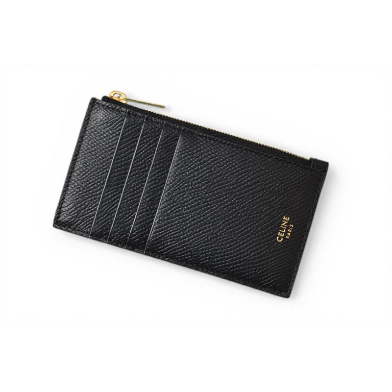 セリーヌ ケース/カードホルダー CELINE ジップ付コンパクト カードホルダー/フラグメントケース ブラック 10B683BEL【中古】 CELINE（セリーヌ） コインケース/カードホルダー ジップ付コンパクト