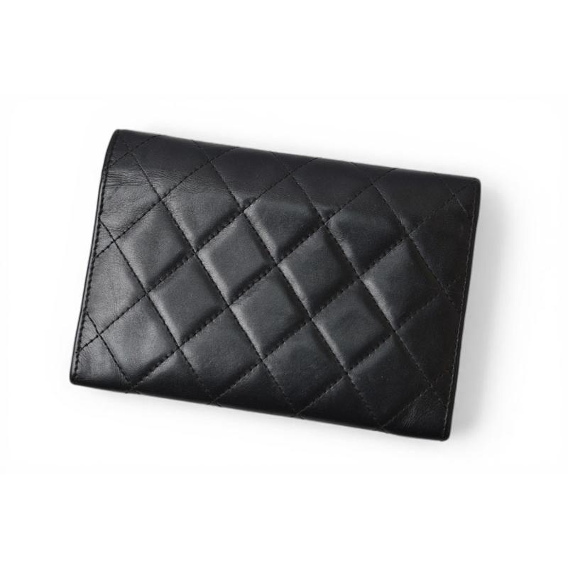 シャネル 財布/二つ折 CHANEL 折財布 カンボン A26722 ブラック/ブラック【中古】 CHANEL（シャネル） 財布/二つ折 折財布 カンボン A26722 ブラック
