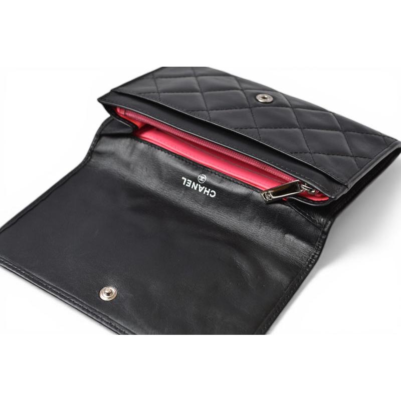 シャネル 財布/二つ折 CHANEL 折財布 カンボン A26722 ブラック/ブラック【中古】 CHANEL（シャネル） 財布/二つ折 折財布 カンボン A26722 ブラック