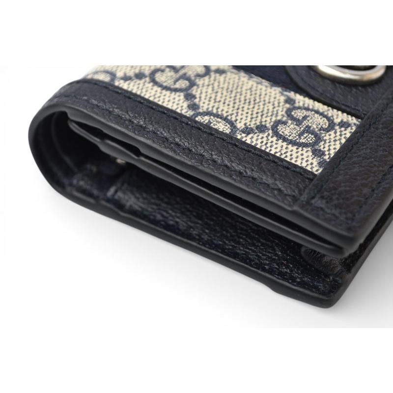 グッチ ミニ財布/二つ折り GUCCI 折財布 GGネイビー/ベージュ5231555 Ophidia/オフィディア GGスプリーム【中古】 GUCCI☆ Ophidia(オフィディア)523155 ネイビー お財布 (GUCCI/コイン