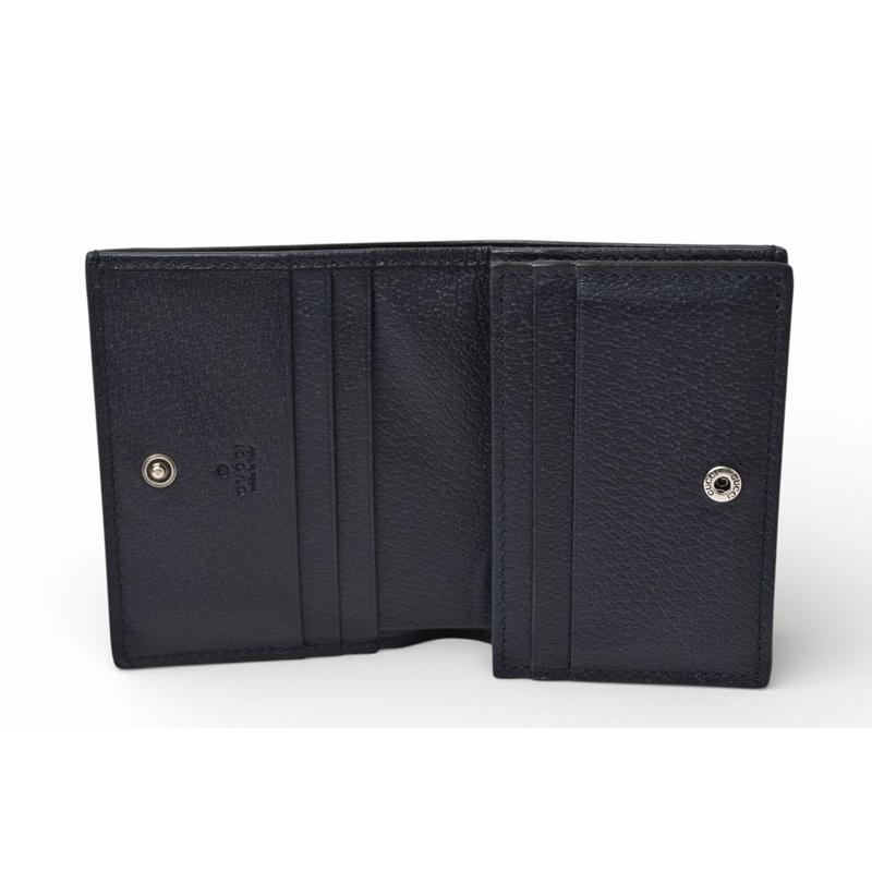 GUCCI（グッチ） ミニ財布/二つ折り 折財布 GGネイビー/ベージュ