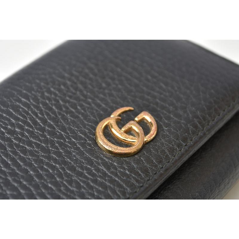 グッチ ミニ財布/三つ折り GUCCI 折財布 474746 PETITE MARMONT/プチマーモント ピンクベージュ【中古】 GUCCI（グッチ） ミニ財布/三つ折り 折財布 474746 PETITE MARMONT