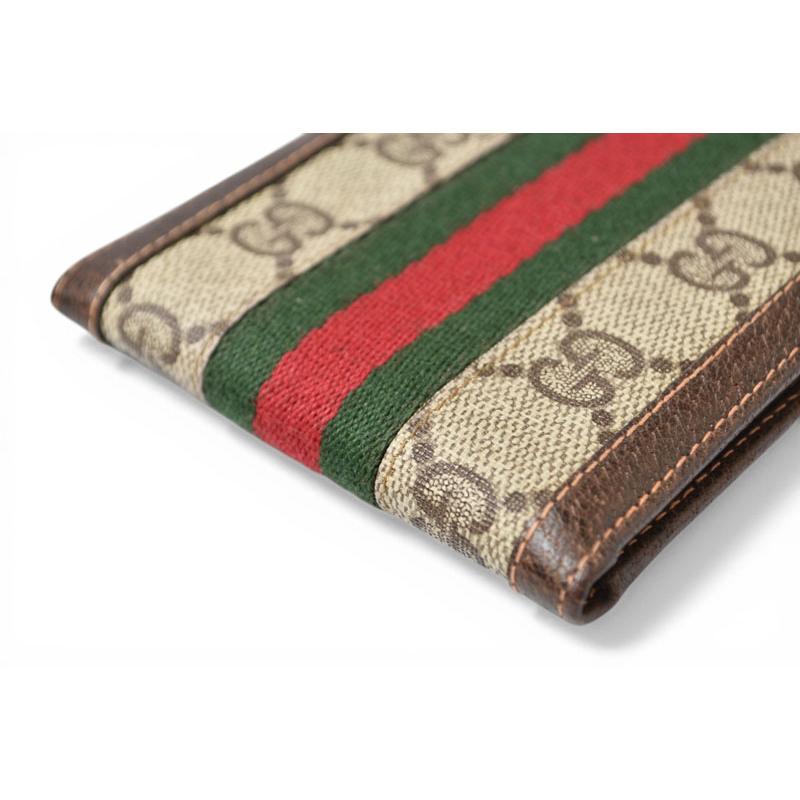 グッチ 二つ折り財布 シェリーライン オールドグッチ GUCCI Accessory Collection GGプラス ベージュ ブラウン ウェビングライン ヴィンテージ 希少 レア【中古】 GUCCI（グッチ） 二つ折り財布 シェリーライン オールドグッチ GUCCI