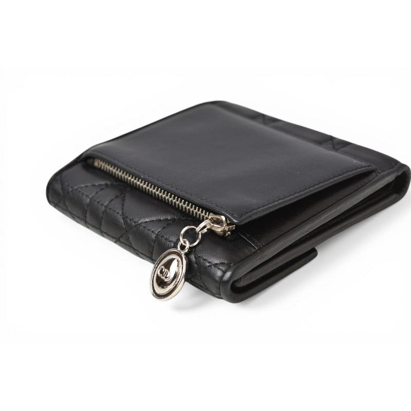 クリスチャンディオール 財布/三つ折り ヴィンテージ Christian Dior 財布 レディ ディオール カナージュステッチ ブラック【中古】 Christian Dior（クリスチャン・ディオール） 財布/三つ折り