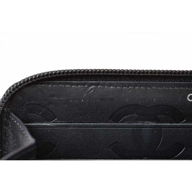 シャネル 財布 CHANEL カンボンライン ラウンドファスナー式/長財布 ブラック/ブラック A50078の画像