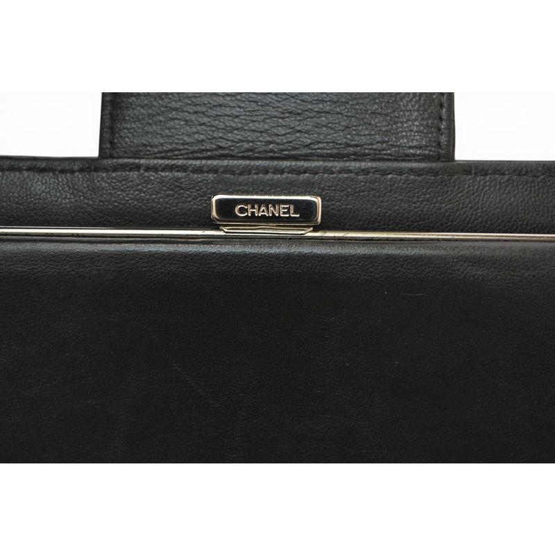 CHANEL（シャネル） 財布 がま口長財布 ラムスキン アイコン ブラック