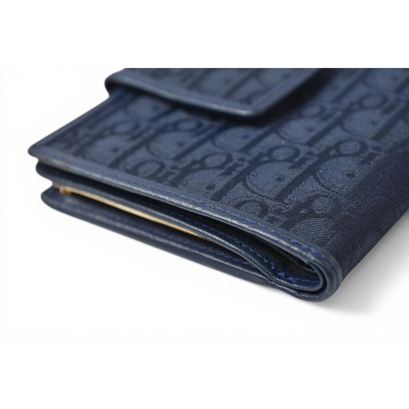 クリスチャンディオール がま口財布 Christian Dior 財布 トロッター ネイビー ヴィンテージ オールド【中古】 Christian Dior（クリスチャン・ディオール） がま口財布 財布