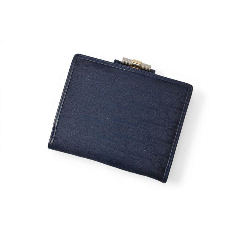 クリスチャンディオール がま口財布 Christian Dior 財布 トロッター ネイビー ヴィンテージ オールド【中古】 Christian Dior（クリスチャン・ディオール） がま口財布 財布