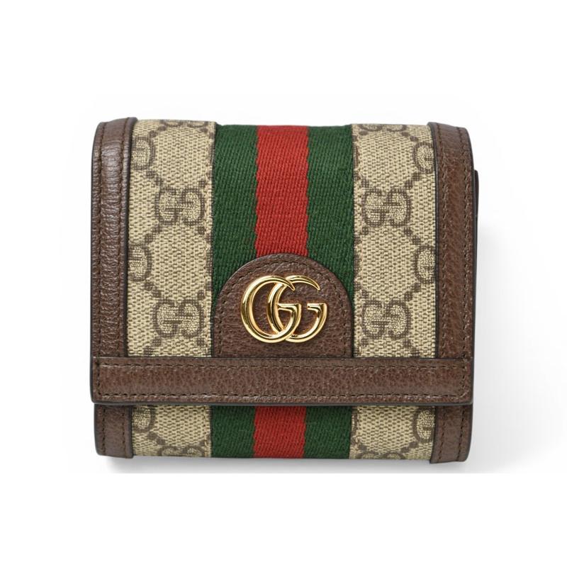 グッチ 未使用 財布/二つ折り GUCCI オフィディア 735579 96IWG 8745 ベージュ エボニー GGスプリーム レディース/メンズ【中古】 GUCCI（グッチ） 未使用 財布/二つ折り オフィディア 735579 96IWG