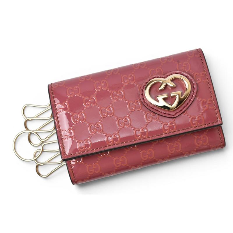 グッチ キーケース/キーホルダー GUCCI 6連 ラブリー 257217 ハートシェープ/インターロッキングG ダスティピンク レディース【中古】 GUCCI（グッチ） キーケース/キーホルダー GUCCI 6連 ラブリー 257217