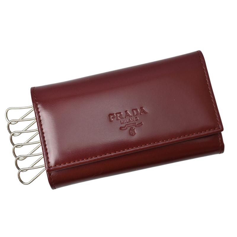 PRADA（プラダ） キーケース/キーホルダー PRADA 6連 レザー ボルドー