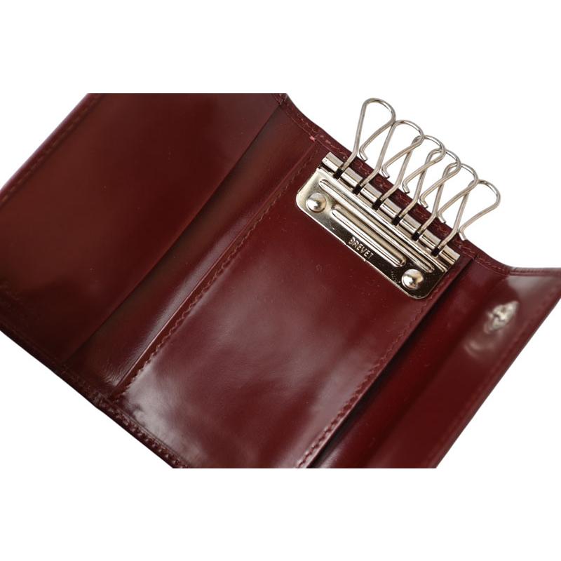 PRADA キーホルダー ケース PRADA - プラダ キーケース/キーホルダー PRADA 6連 レザー ボルドー
