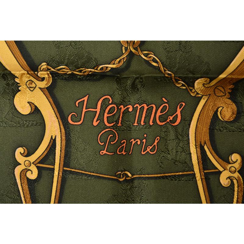 現品のみ　エルメス カレ90 帝王学 スカーフ シルク ミルキーグリーン HERMES（エルメス） スカーフ カレ90 L'INSTRVCTION DV ROY/帝王学