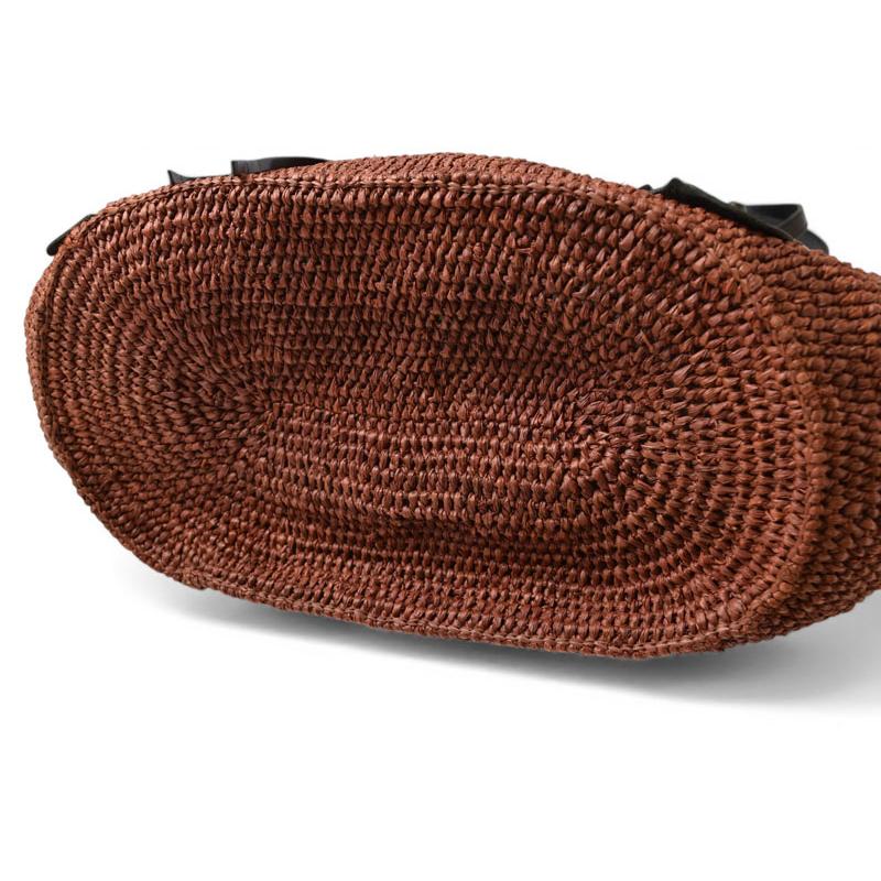 バレンシアガ 2WAY トートバッグ 259561 ストロー レザー かごバッグ ショルダー ブラウン レディース BALENCIAGA【中古】 BALENCIAGA（バレンシアガ） 2WAY トートバッグ 259561 ストロー