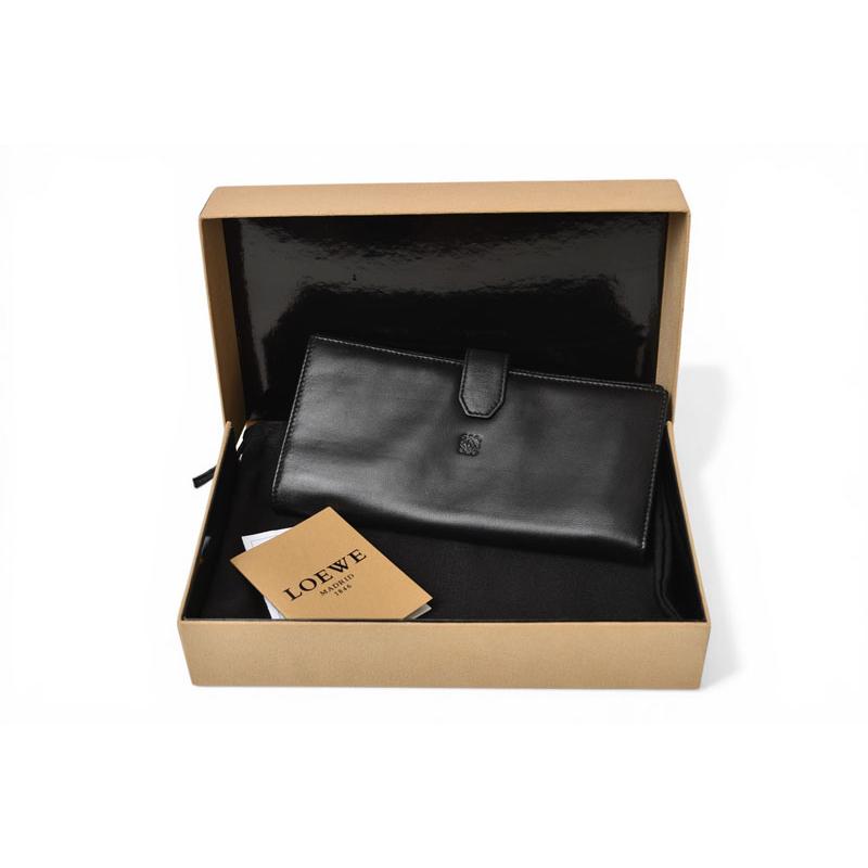 ロエベ 財布 LOEWE 長財布 アナグラム ナッパ/シープスキン ブラック【中古】 LOEWE（ロエベ） 財布 長財布 アナグラム ナッパ/シープスキン