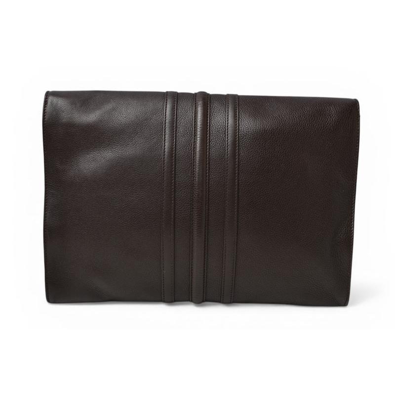 グッチ クラッチバッグ A4対応 GUCCI ヴィンテージ レザー ダークブラウン メンズ ビジネスバッグ 232601【中古】 GUCCI（グッチ） クラッチバッグ A4対応 ヴィンテージ レザー ダーク