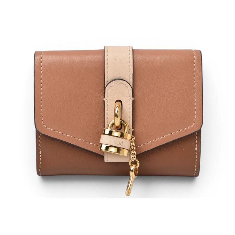 クロエ ミニ財布/ミニウォレット Chloe 折財布 ABY/アビー スモールトリフォールドウォレット ブラウンマルチ【中古】 Chloe（クロエ） ミニ財布/ミニウォレット 折財布 ABY/アビー スモール