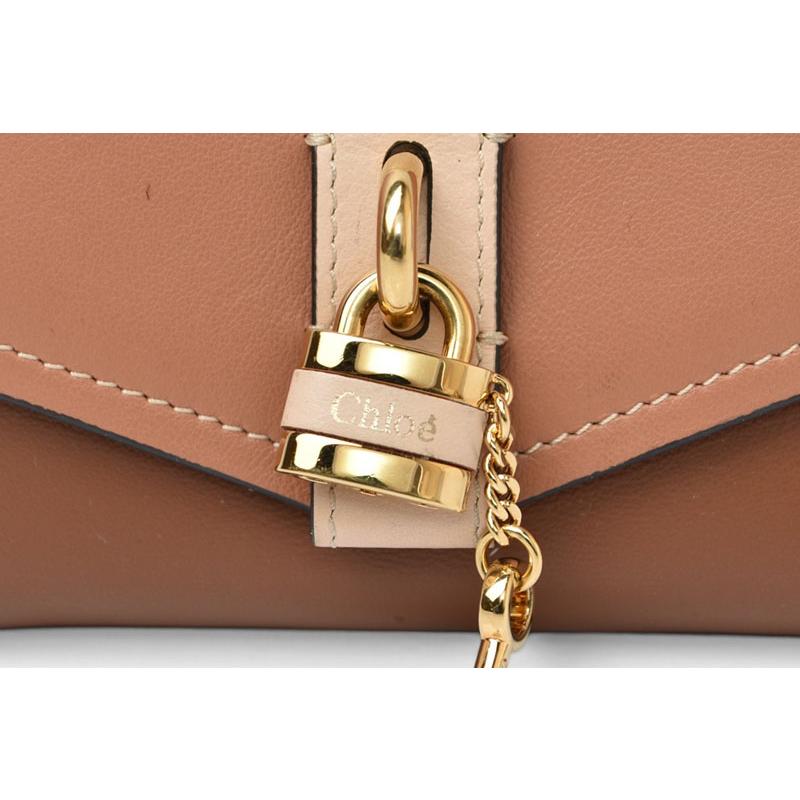 クロエ ミニ財布/ミニウォレット Chloe 折財布 ABY/アビー スモールトリフォールドウォレット ブラウンマルチ【中古】 Chloe（クロエ） ミニ財布/ミニウォレット 折財布 ABY/アビー スモール