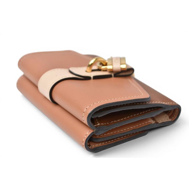 クロエ ミニ財布/ミニウォレット Chloe 折財布 ABY/アビー スモールトリフォールドウォレット ブラウンマルチ【中古】 Chloe（クロエ） ミニ財布/ミニウォレット 折財布 ABY/アビー スモール