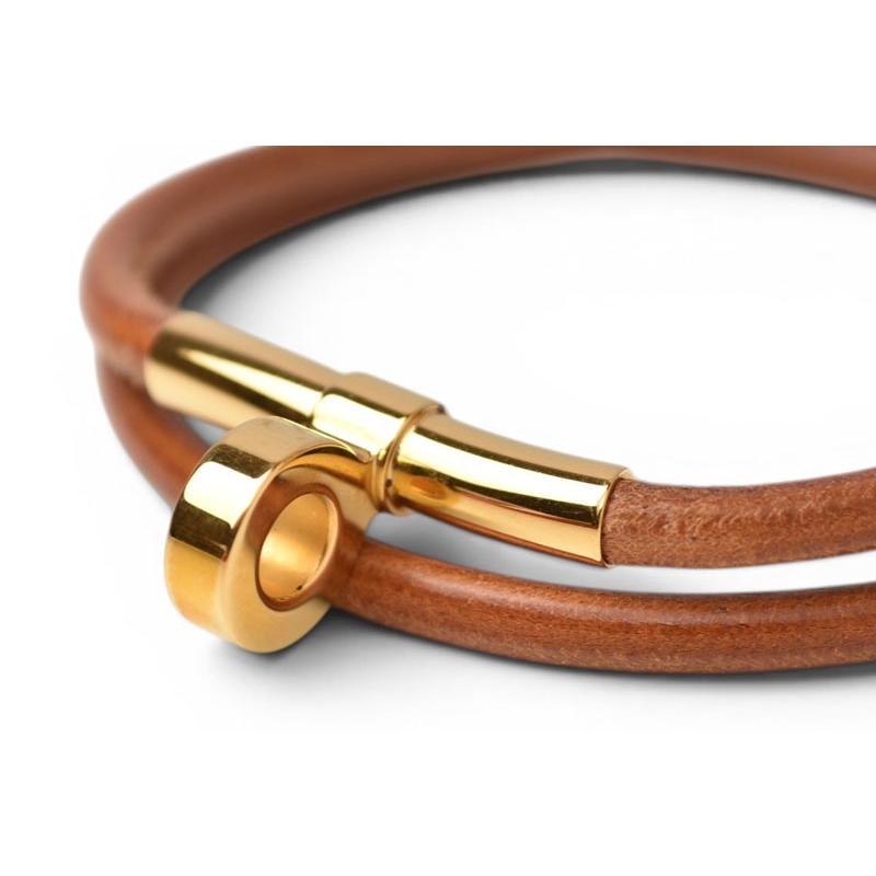 HERMES エルメス ケリーブレスレット バングル　レザー ブラウン HERMES（エルメス） バングル/ブレスレット ドゥーブルケリー