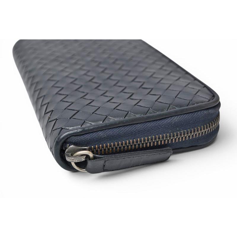BOTTEGA VENETA 長財布 イントレチャート ラウンドファスナー 紺 ボッテガヴェネタ 財布 BOTTEGA VENETA 長財布/ラウンドファスナー式