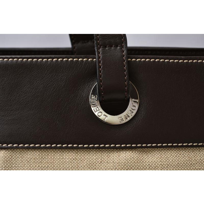 ロエベ トートバッグ ヴィンテージ A4収納可 LOEWE バッグ ベージュ/ブラウン メンズ/レディースの画像