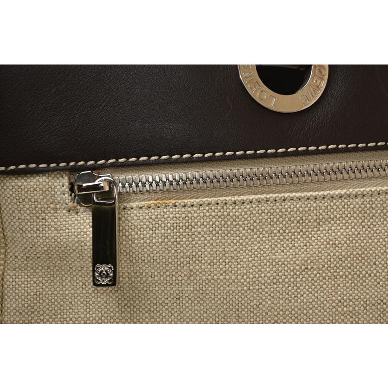 ロエベ トートバッグ ヴィンテージ A4収納可 LOEWE バッグ ベージュ/ブラウン メンズ/レディースの画像
