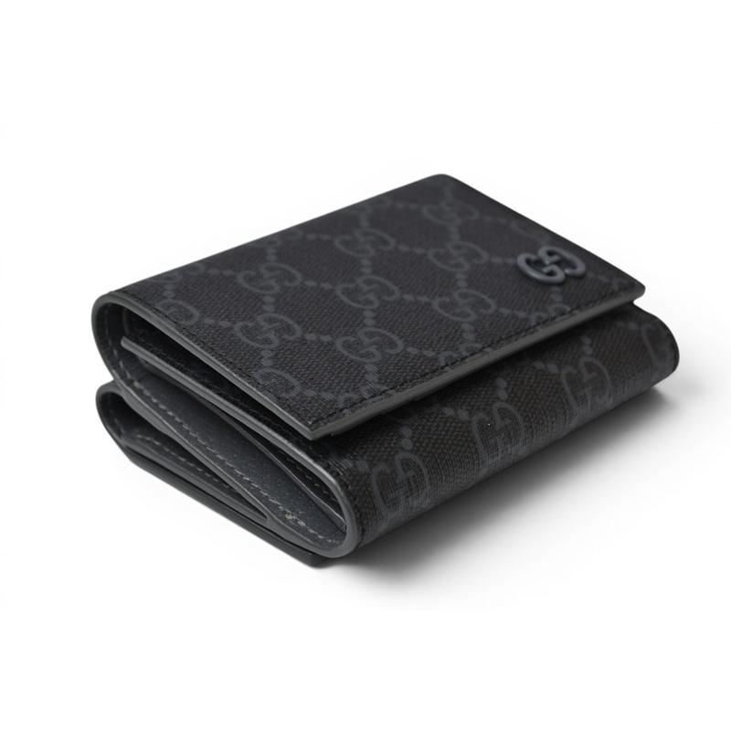 美品 グッチ 769225 GGスプリーム GG ディテール 三つ折り財布 茶