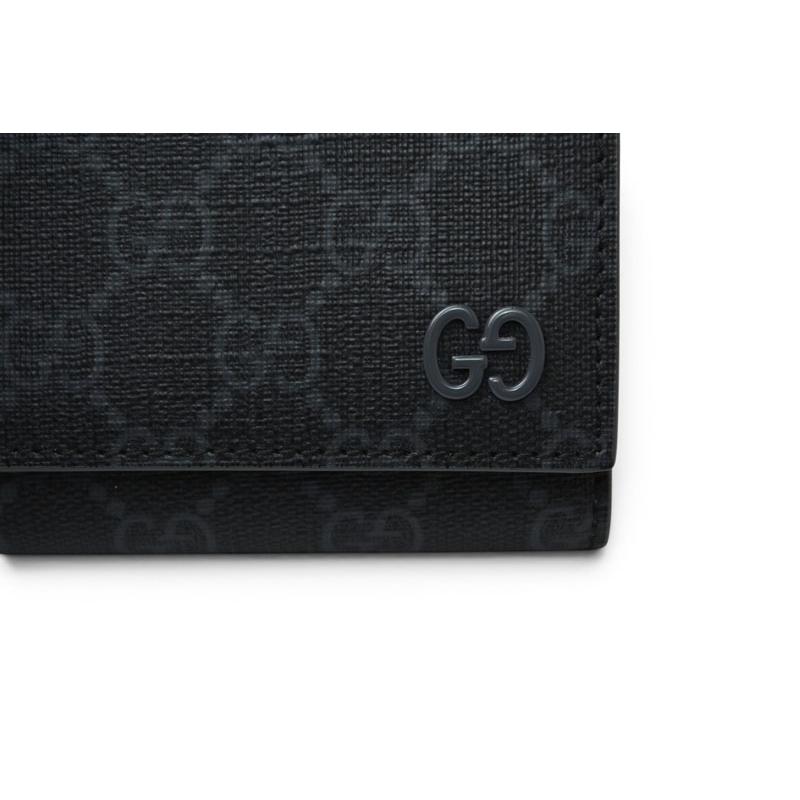 美品 グッチ 769225 GGスプリーム GG ディテール 三つ折り財布 茶