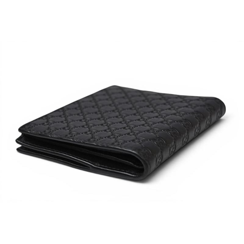 未使用級✨グッチ レザー　二つ折り財布 マイクロシマ ブラック　メンズ GUCCI（グッチ） アウトレット 未使用 ミニ財布/折財布 財布 マイクロ