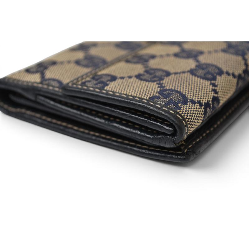 GUCCI（グッチ） 財布 長財布 GGキャンバス GGネイビー/ベージュ