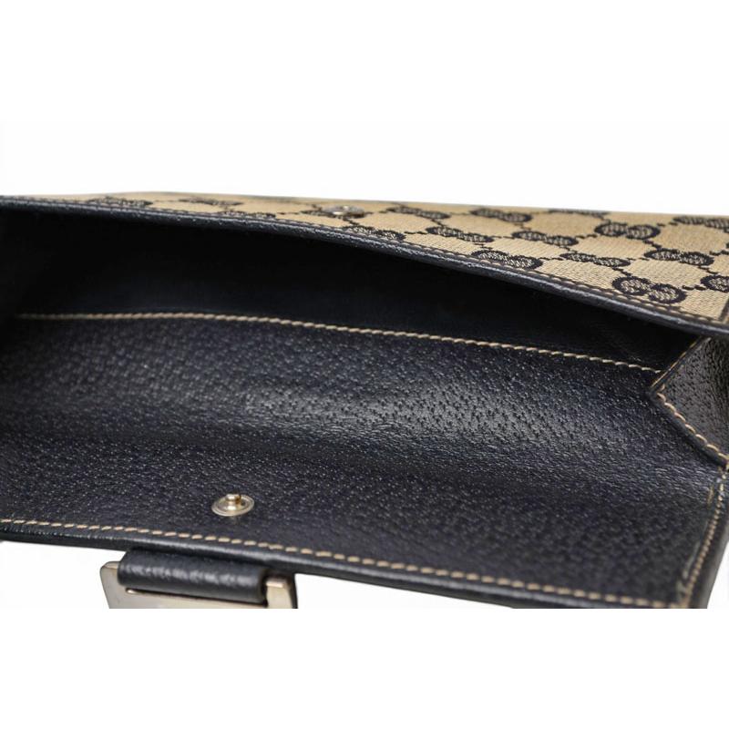 GUCCI グッチ 長財布 シェリーライン GG キャンバス レザー ネイビー GUCCI（グッチ） 財布 長財布 GGキャンバス GGネイビー/ベージュ