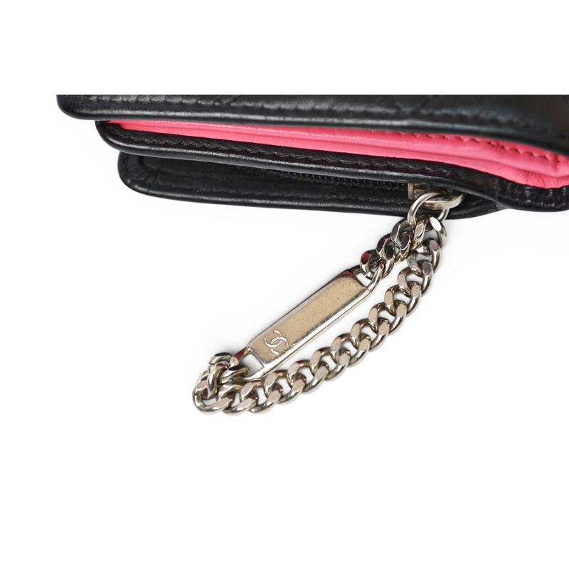 シャネル 財布/二つ折 CHANEL 折財布 カンボン ファスナー付 A50080 ブラック/ブラックの画像