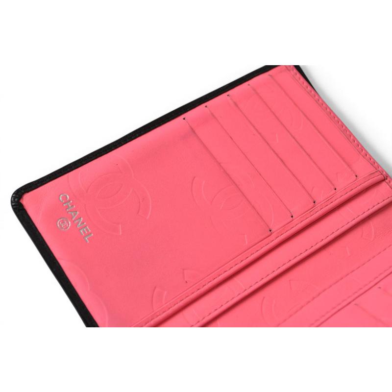 シャネル 財布/二つ折 CHANEL 折財布 カンボン ファスナー付 A50080 ブラック/ブラックの画像