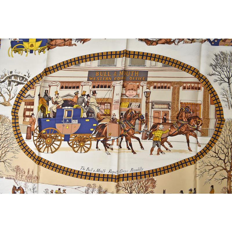 HERMES（エルメス） カレ90 スカーフ 冬の郵便馬車/L'Hiver en Poste