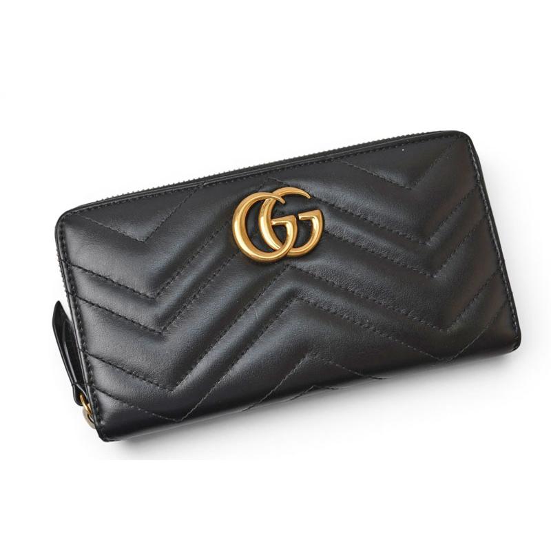 GUCCI長財布　黒　グッチ GUCCI（グッチ） 財布 長財布/GGマーモント ラウンドファスナー 443123