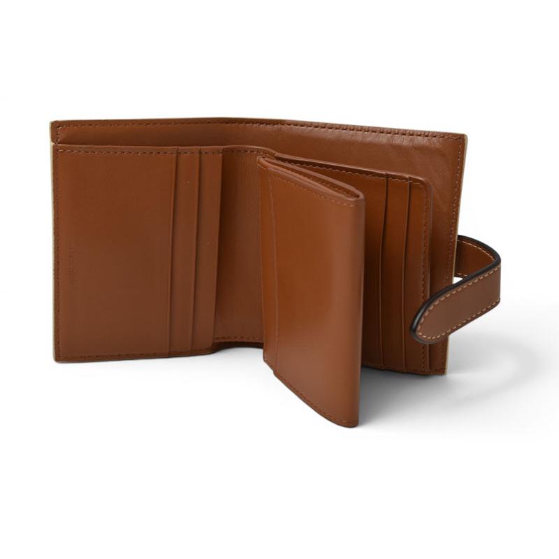 CELINE トリオンフ 2つ折り財布 ブラウン CELINE（セリーヌ） 財布/二つ折 ミニ財布 トリオンフ ストラップ