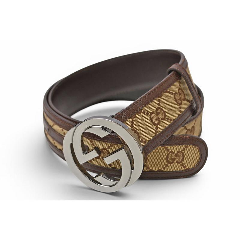 グッチ ベルト ユニセックス GUCCI GGバックル GGブラウン/ベージュ 114876 サイズ85 アパレル【中古】 GUCCI（グッチ） ベルト ユニセックス GUCCI GGバックル GGブラウン