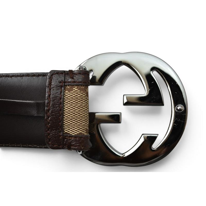グッチ ベルト ユニセックス GUCCI GGバックル GGブラウン/ベージュ 114876 サイズ85 アパレル【中古】 GUCCI（グッチ） ベルト ユニセックス GUCCI GGバックル GGブラウン