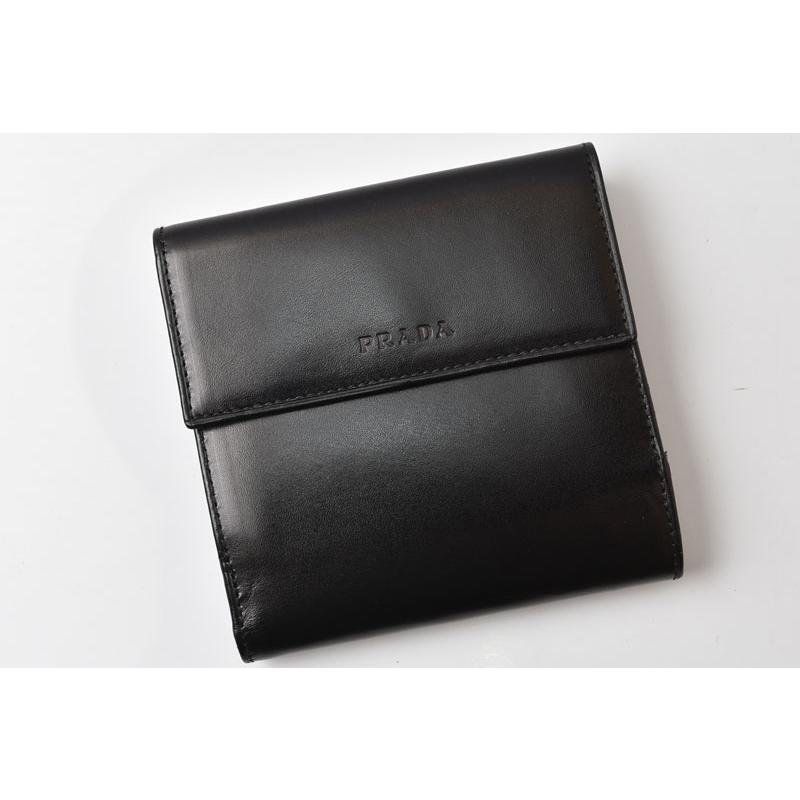 プラダ 財布/三つ折り PRADA 折財布 M512 ヴィンテージ NERO/ブラック【中古】 PRADA（プラダ） 財布/三つ折り 折財布 M512 ヴィンテージ NERO