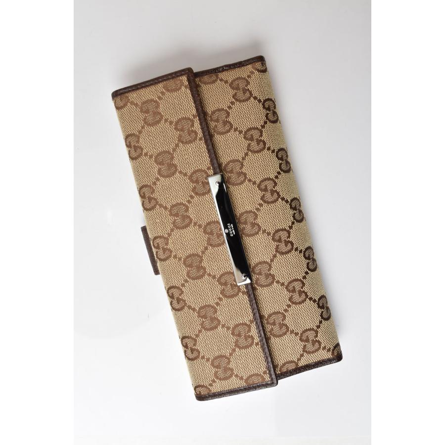 GUCCI グッチ　キャンバス　長財布　財布　レザー　ブラウン　ベージュ GUCCI（グッチ） 財布 長財布 GGキャンバス GGブラウン/ベージュ