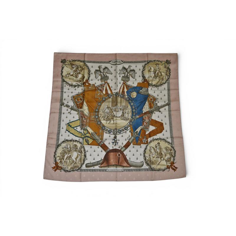 HERMESエルメス スカーフ カレ 90 ピンク ヴィンテージ HERMES（エルメス） カレ90 スカーフ ヴィンテージ ナポレオン/蜂