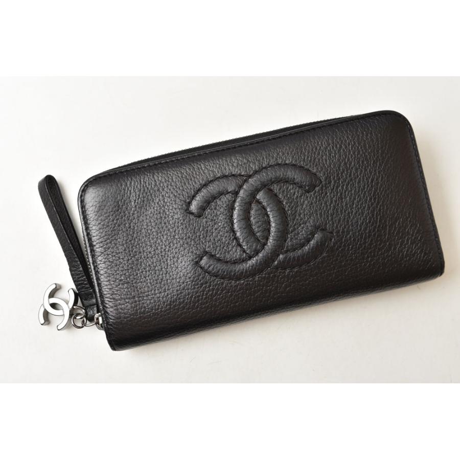 シャネル CHANEL 長財布 ブラック ココマーク ヴィンテージ CHANEL（シャネル） 財布 ヴィンテージ 長財布 CCステッチ/ココマーク